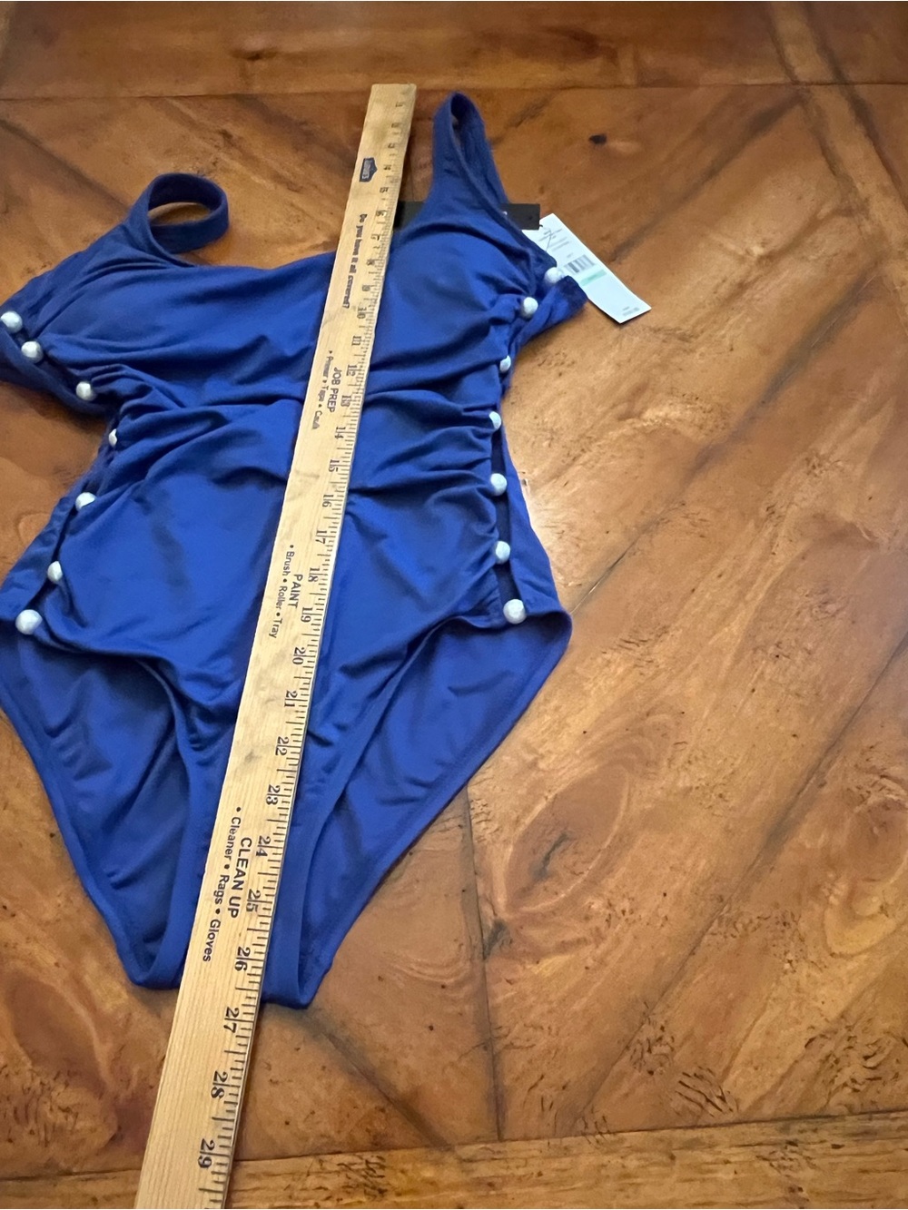 Women’s One-Piece Swimsuit - Royal Blue with White Accent Carmen-Mark Valvo - Picture 2 of 10